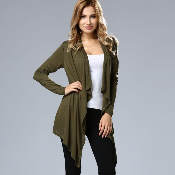 SZ60004-3 Asymmetric Neck Casual Cardigans